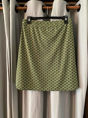 Athleta Olive Green Geometric A-Line Swim Cover Skirt, Women’s Size Medium